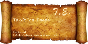 Takács Emese névjegykártya